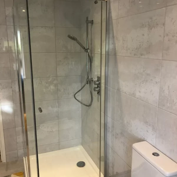 Moroccan style glass shower cubicle