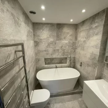 Modern Grey Bathroom in Richmond, London