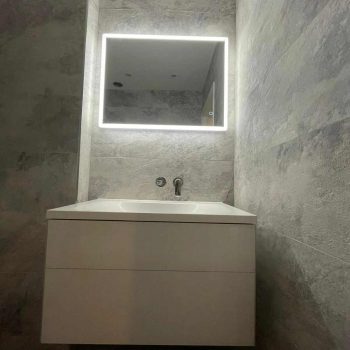 LED Mirror Above Basin by Bathroom Inspirations